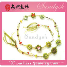 Imitation Floral Women Handmade Flower Belts Sweater Chain